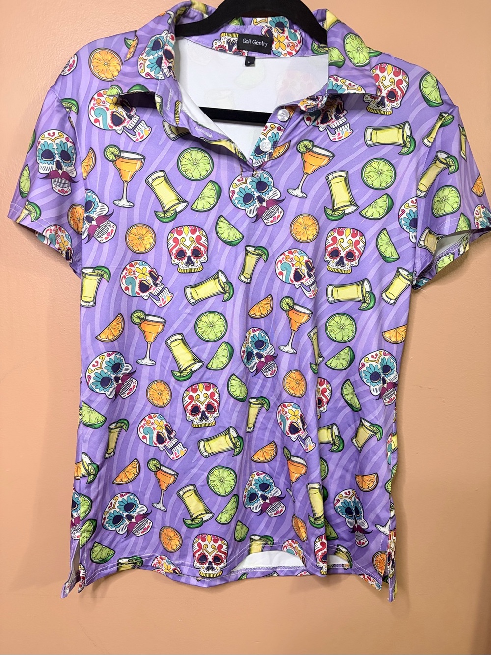 Women's Purple Day of the Dead Button-Down Shirt